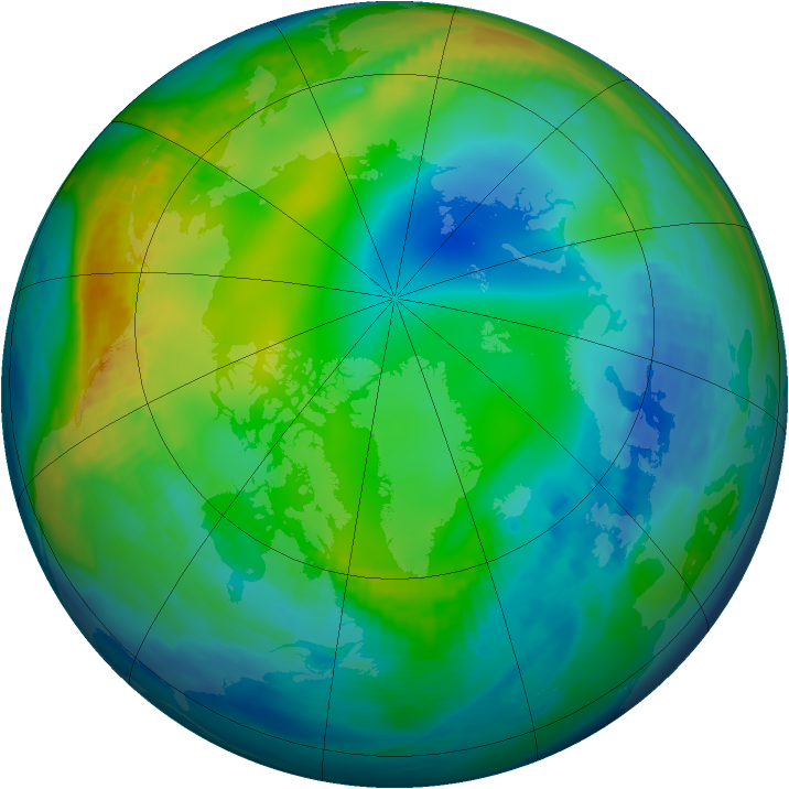 Arctic ozone map for 01 December 1982